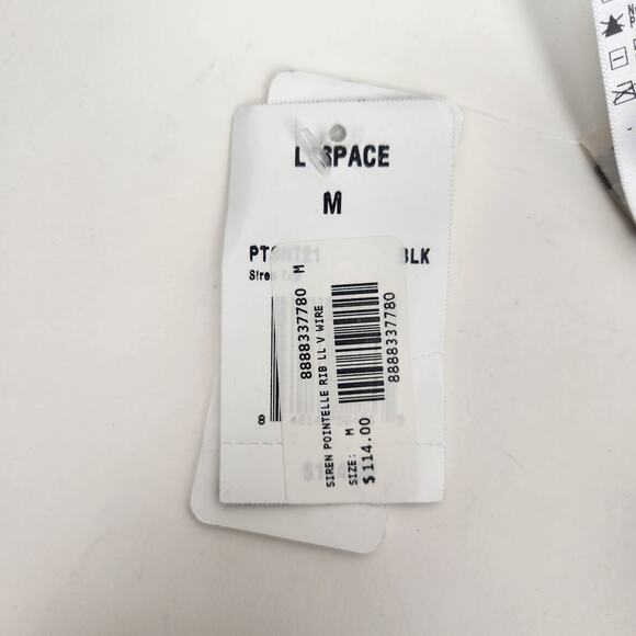 L*Space Siren Pointelle Rib Bikini Top Black Size Medium NWT - Picture 7 of 7